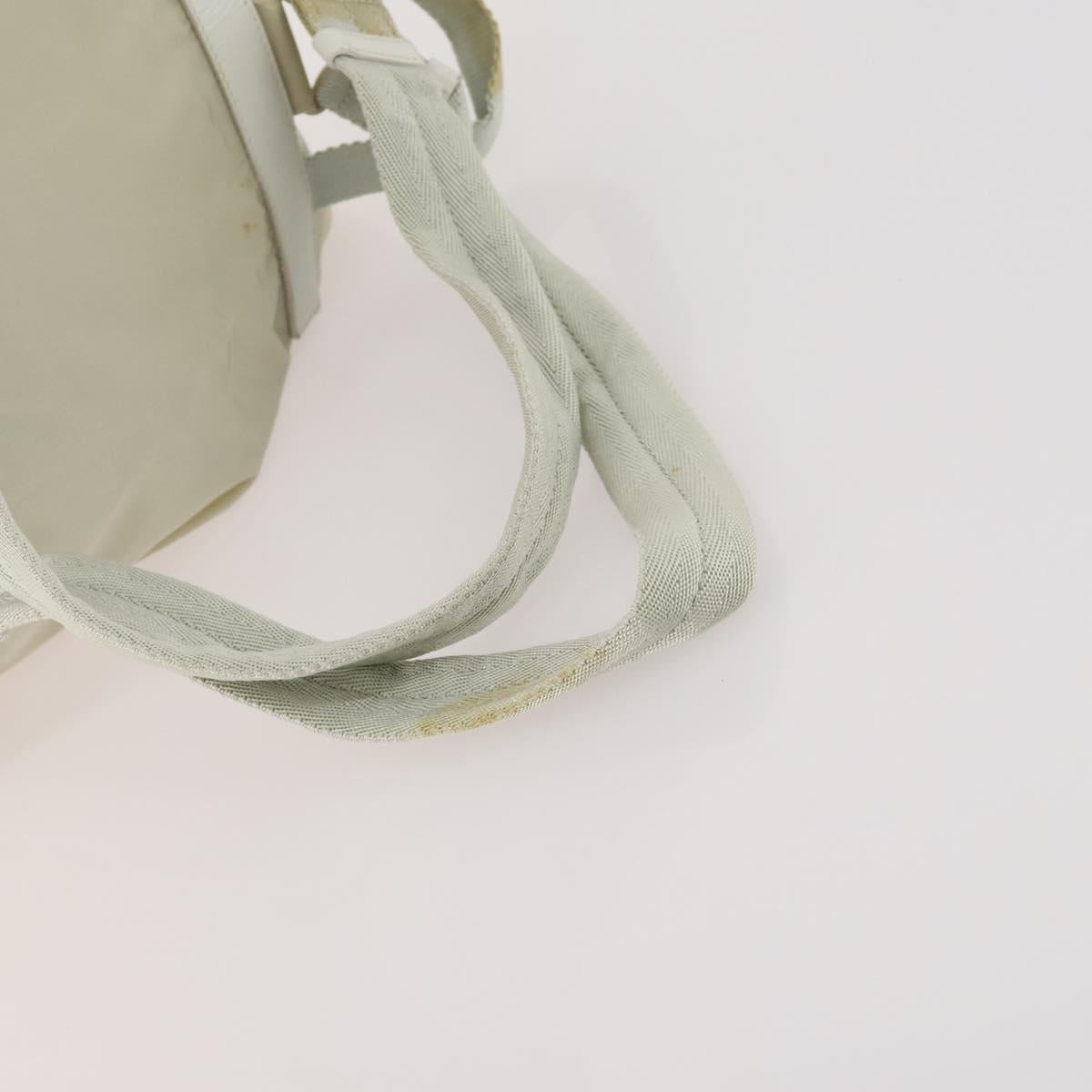 PRADA Backpack Nylon Beige Silver Auth bs33075