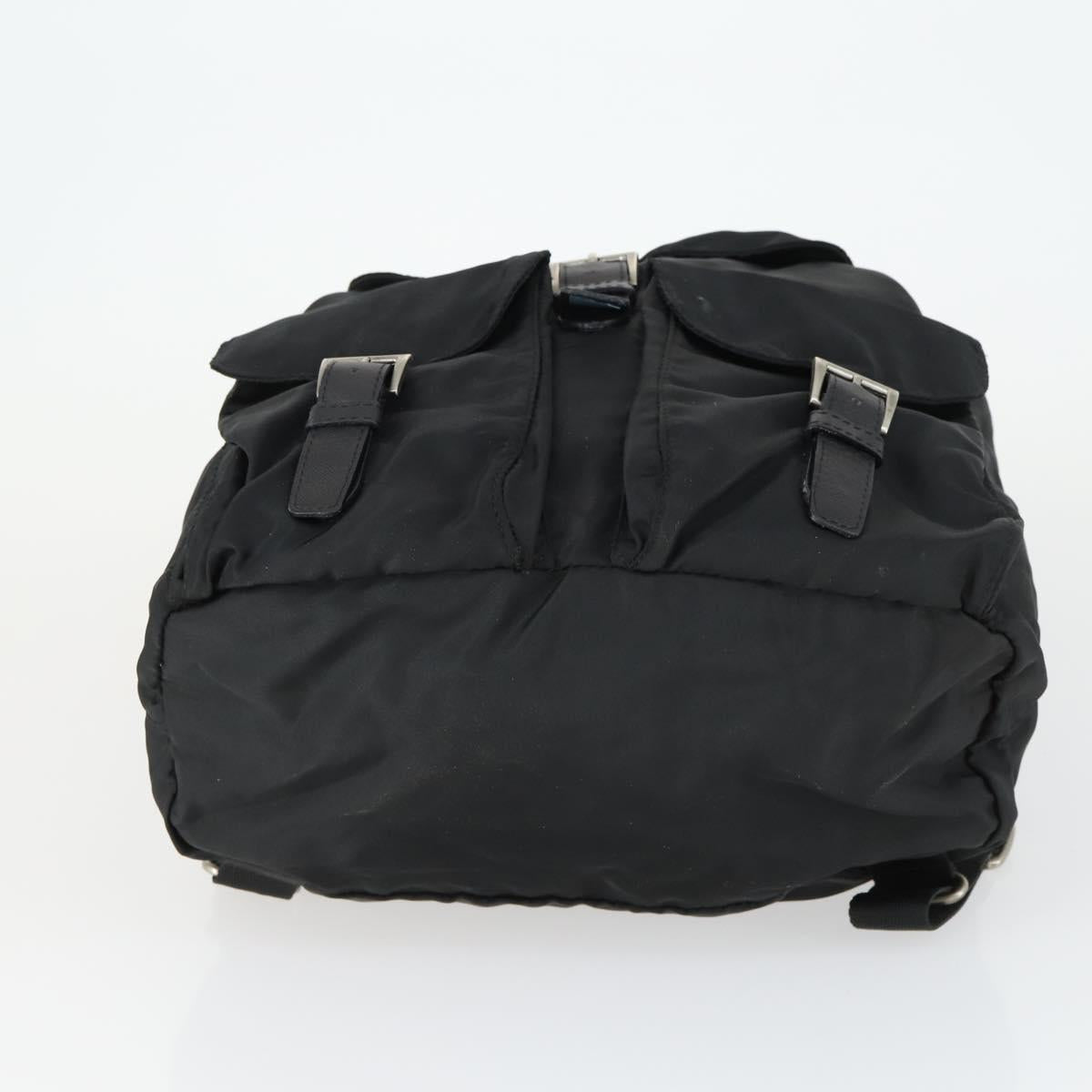 PRADA Backpack Nylon Black Silver Auth bs33077