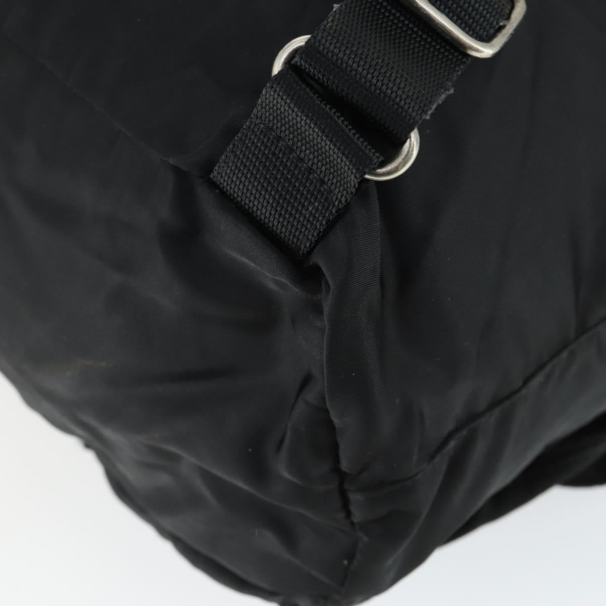 PRADA Backpack Nylon Black Silver Auth bs33077