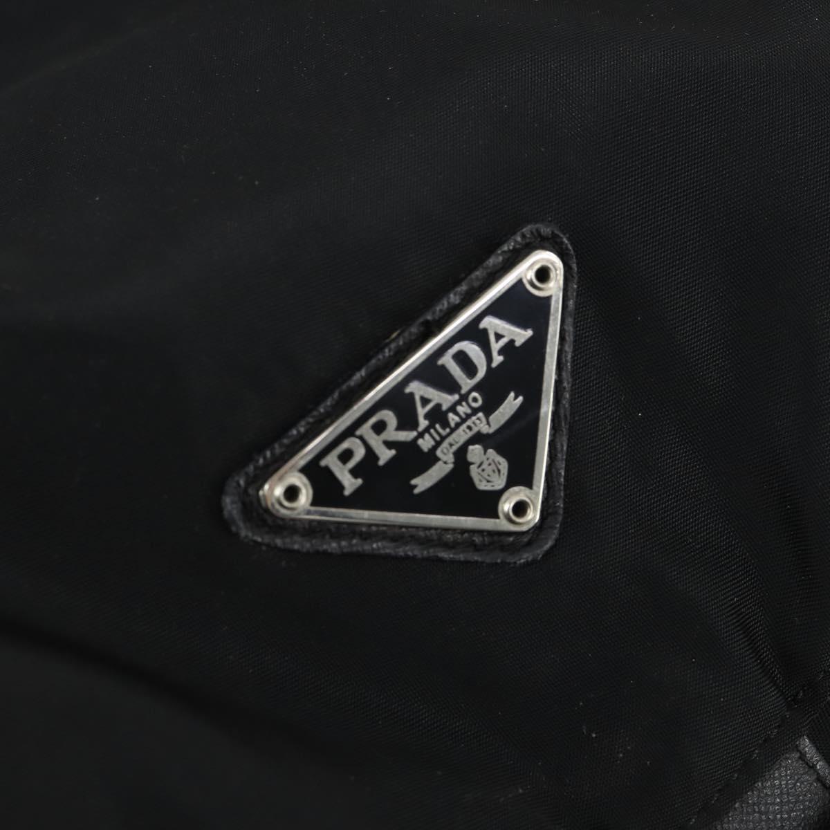PRADA Backpack Nylon Black Silver Auth bs33077