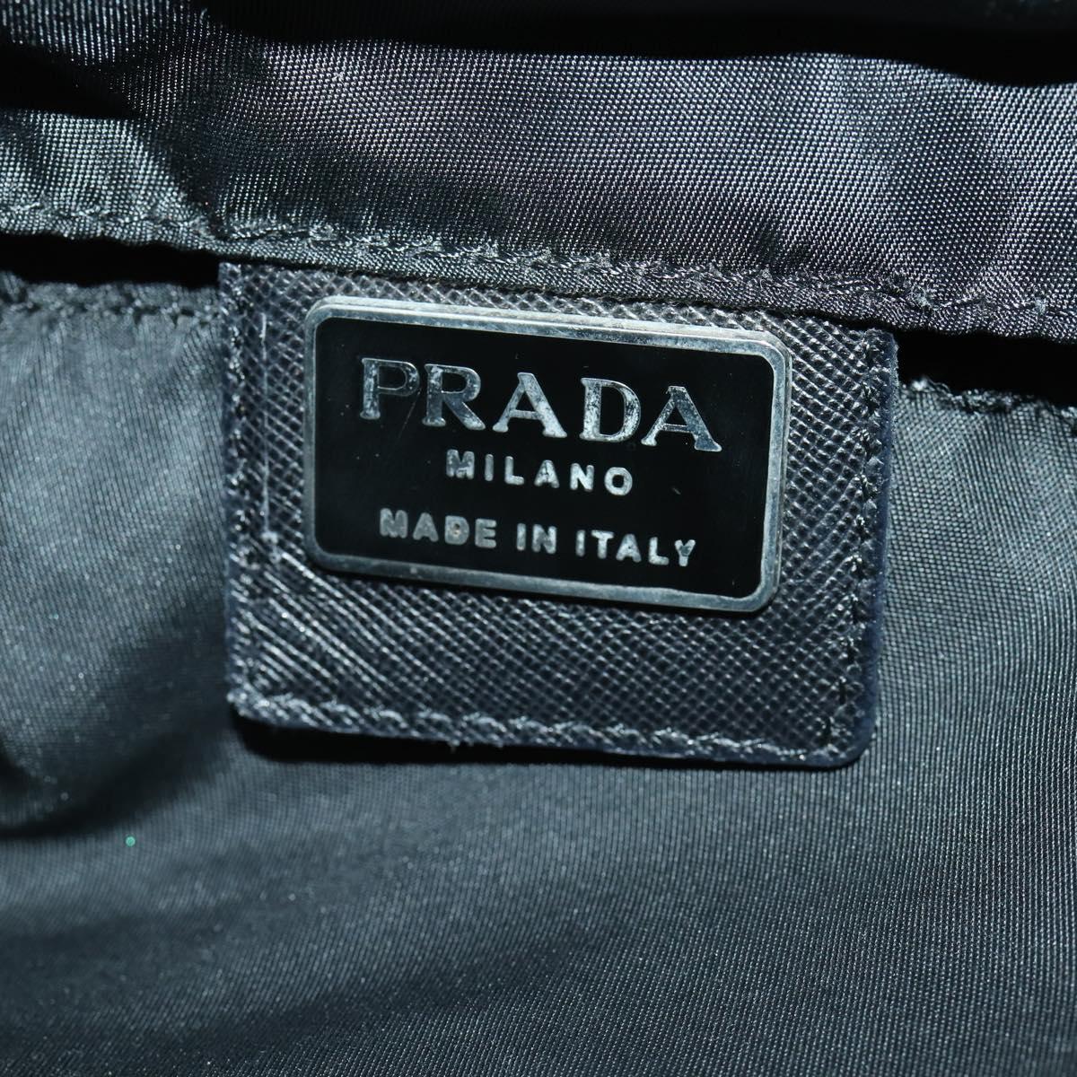 PRADA Backpack Nylon Black Silver Auth bs33077