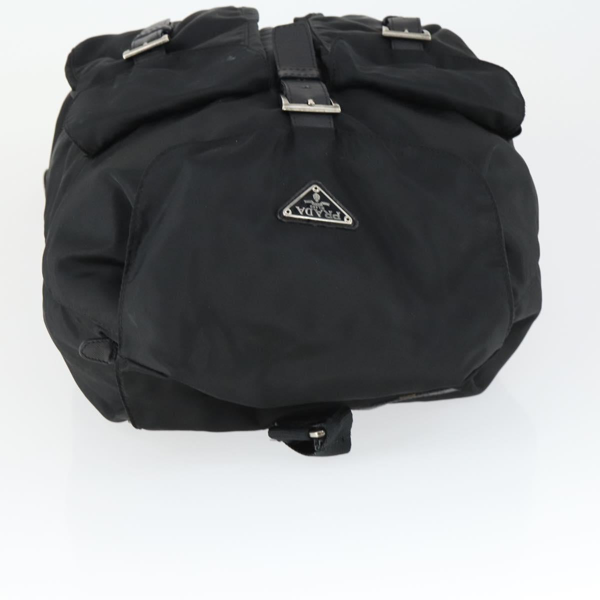 PRADA Backpack Nylon Black Silver Auth bs33077