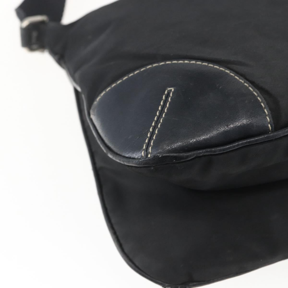 PRADA Shoulder Bag Nylon Black Silver Auth bs33078