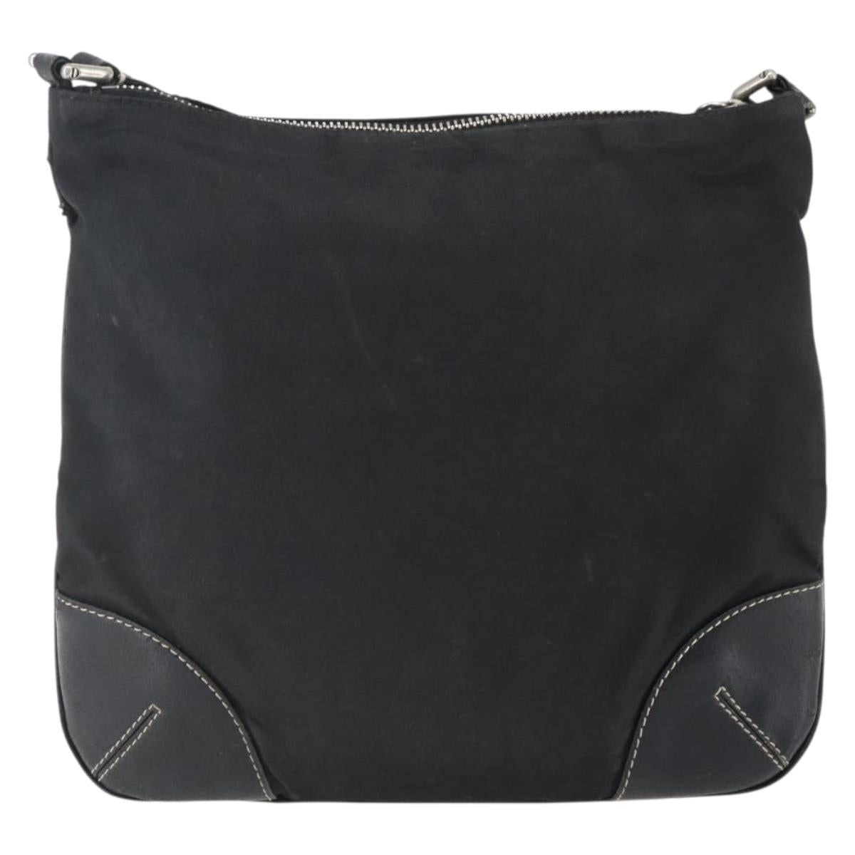 PRADA Shoulder Bag Nylon Black Silver Auth bs33078