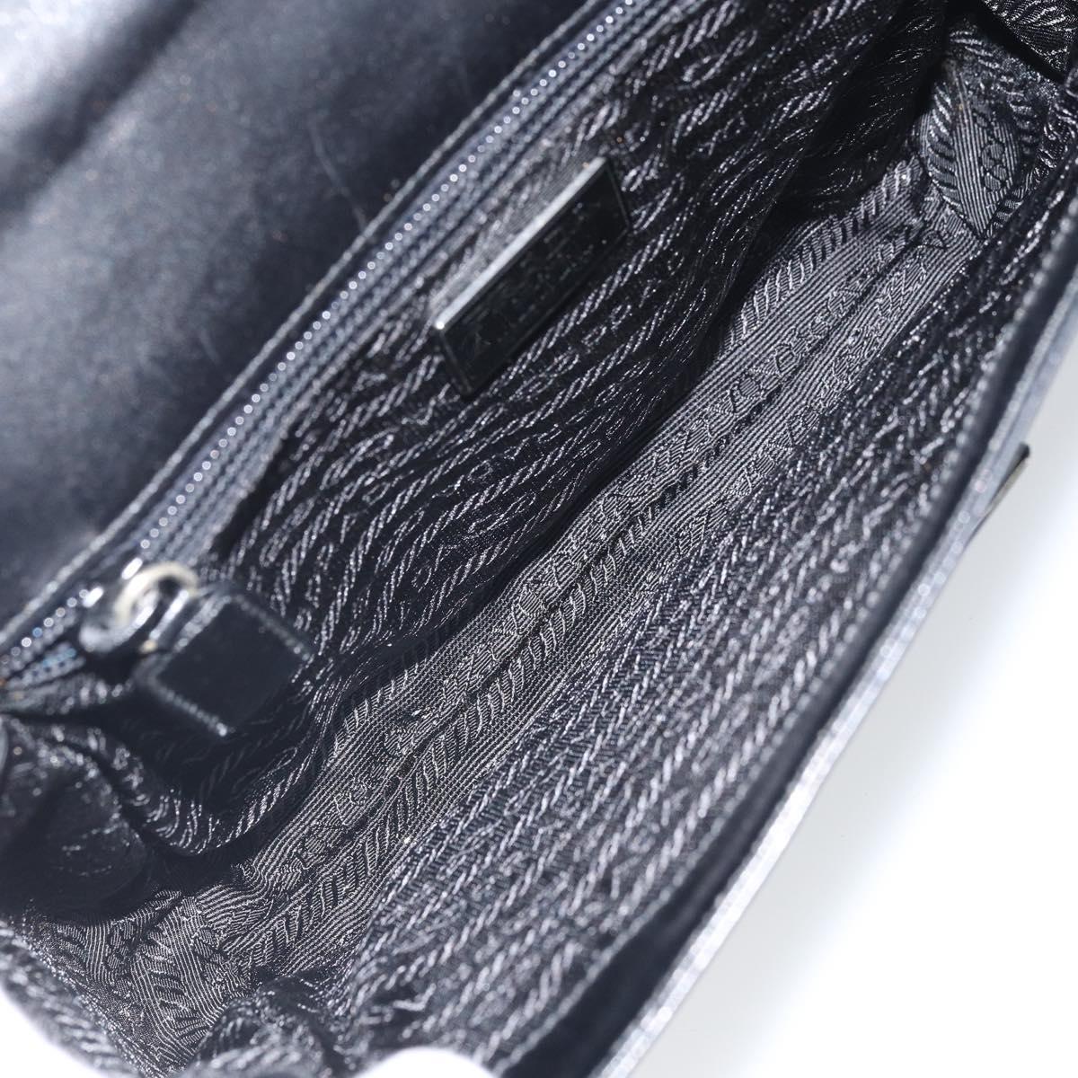 PRADA Shoulder Bag Leather Black Auth bs33081