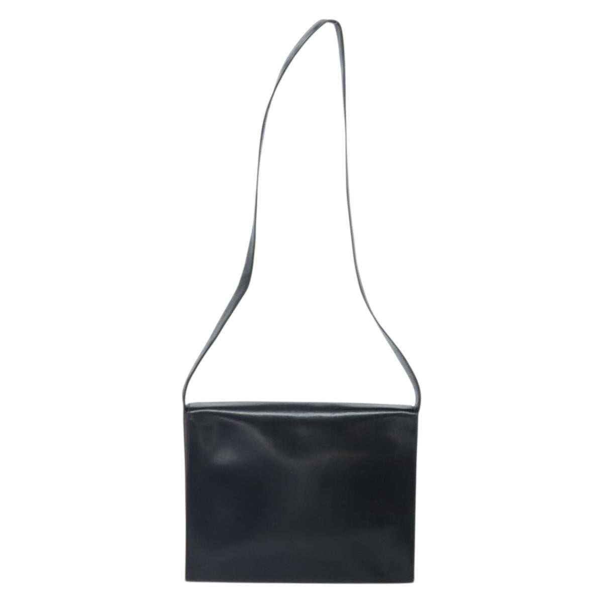 PRADA Shoulder Bag Leather Black Auth bs33081