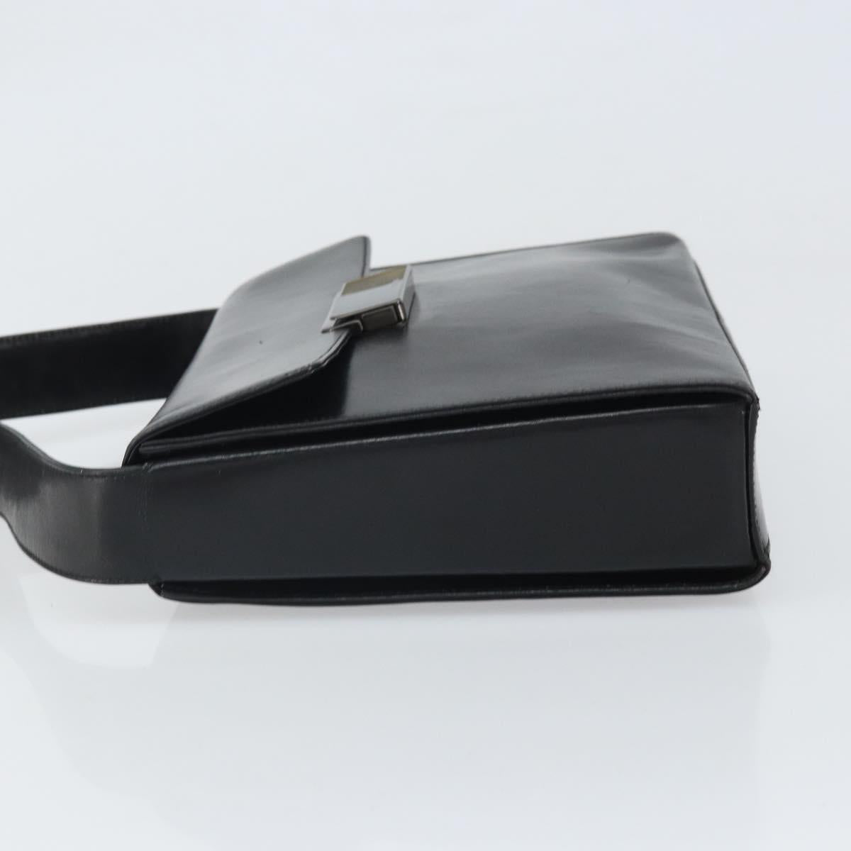 PRADA Shoulder Bag Leather Black Auth bs33081