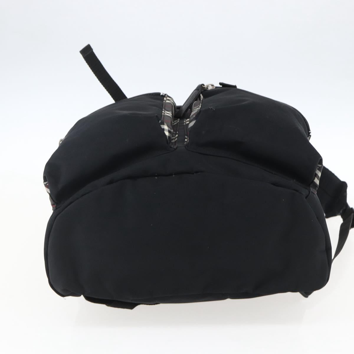 BURBERRY Black label Backpack Nylon Silver Black Auth bs33083