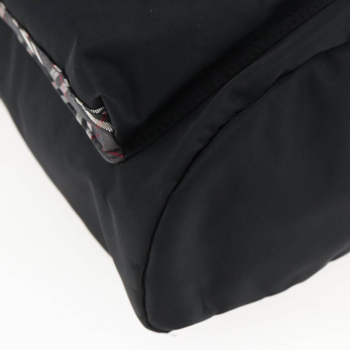 BURBERRY Black label Backpack Nylon Silver Black Auth bs33083