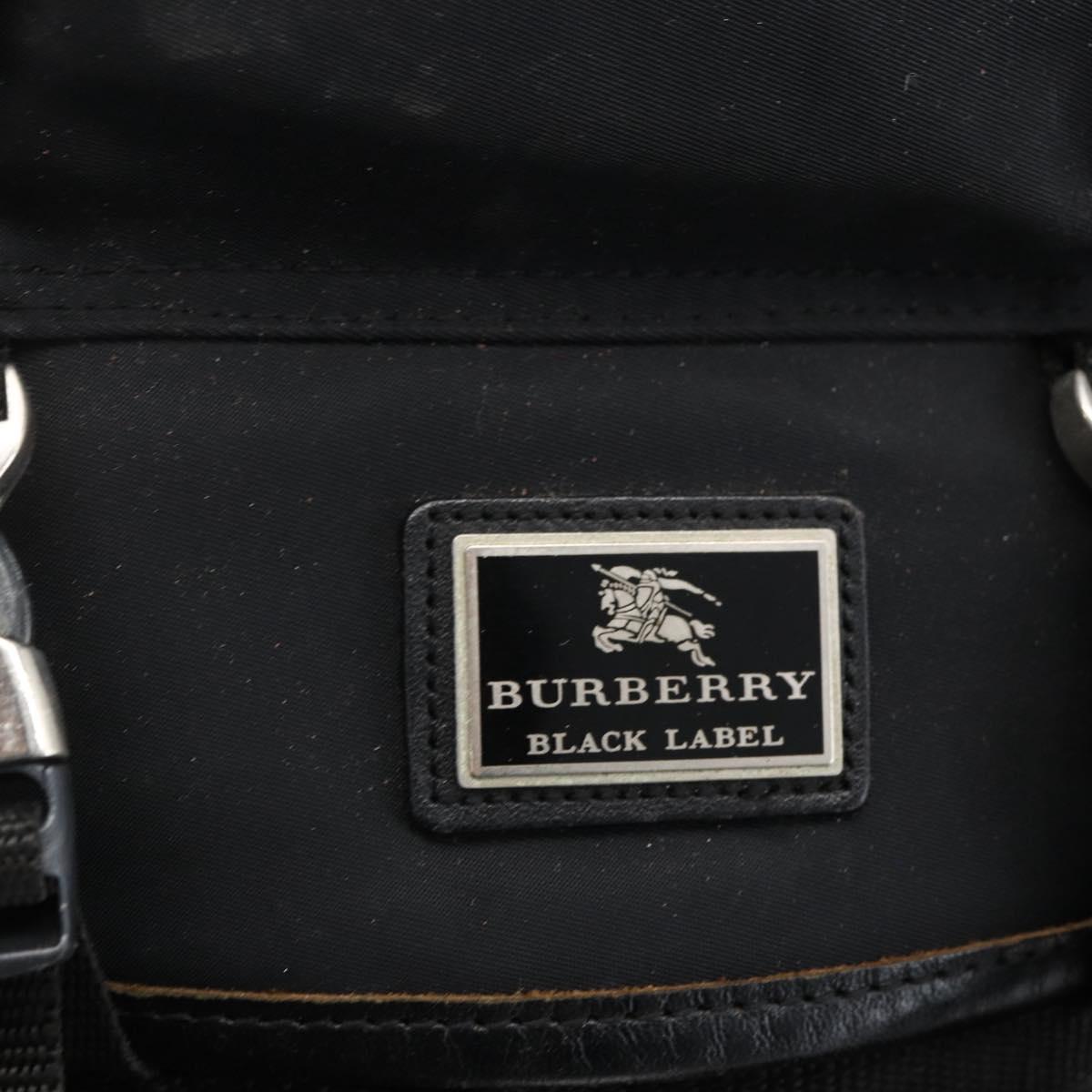BURBERRY Black label Backpack Nylon Silver Black Auth bs33083