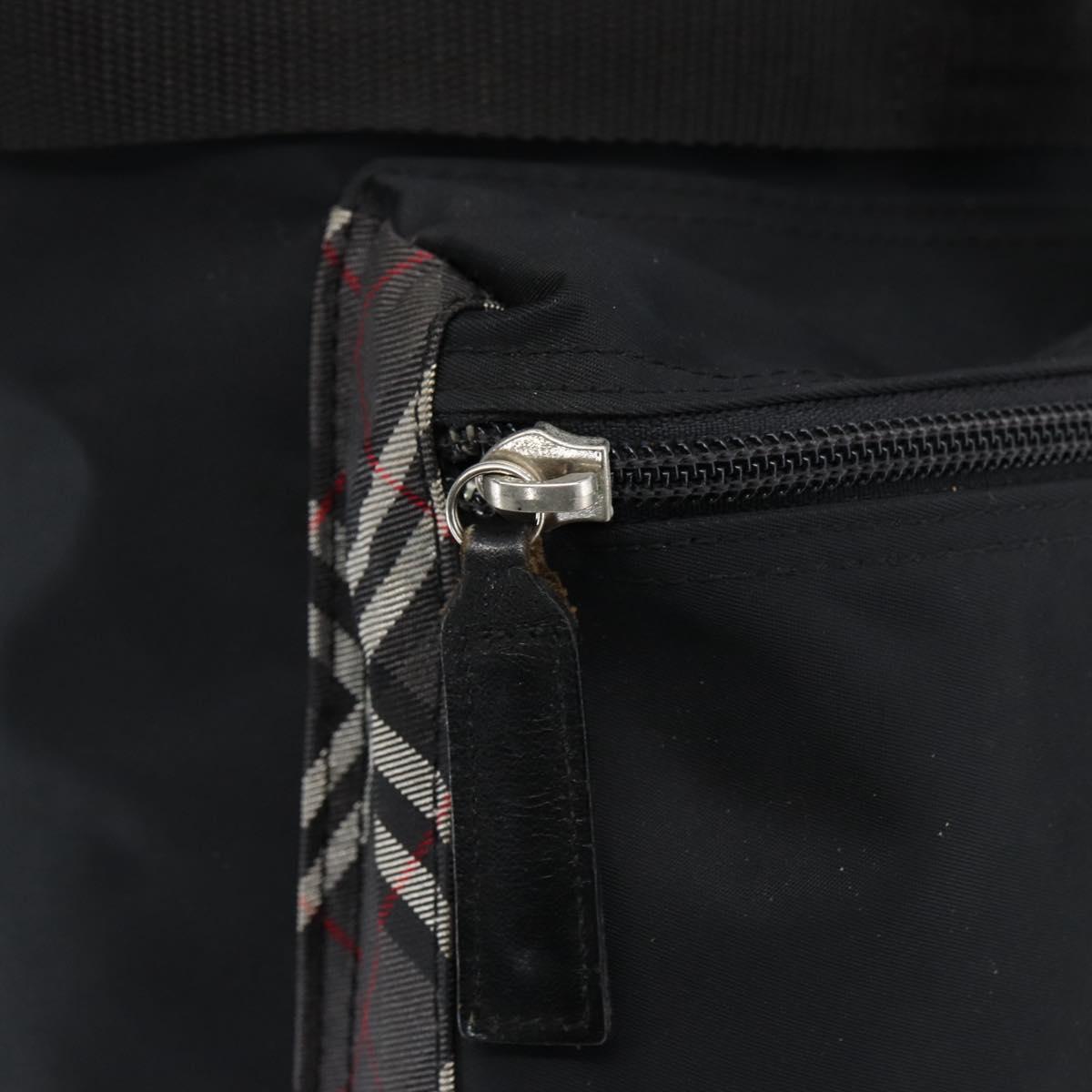 BURBERRY Black label Backpack Nylon Silver Black Auth bs33083