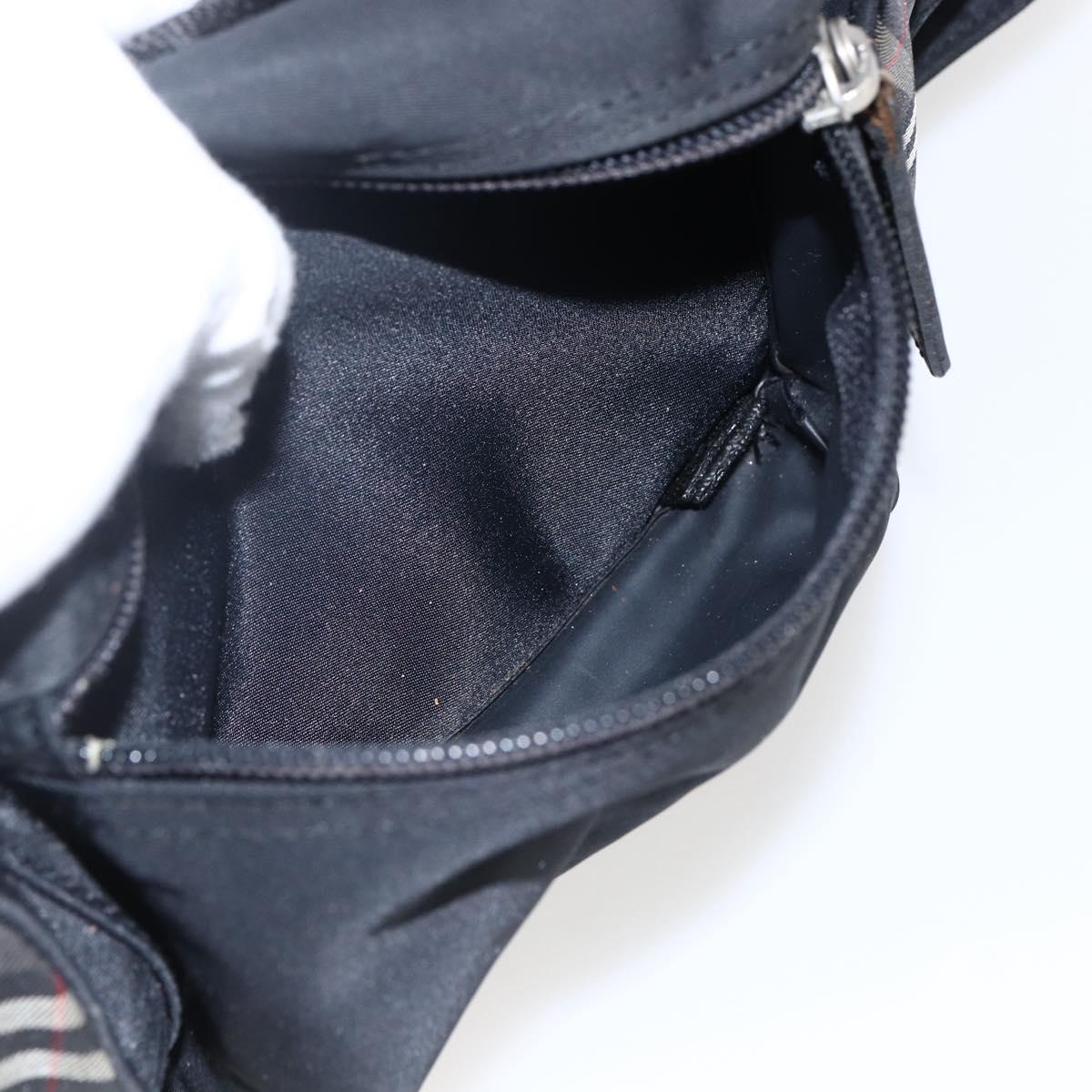 BURBERRY Black label Backpack Nylon Silver Black Auth bs33083