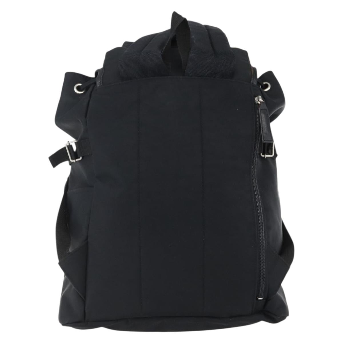 BURBERRY Black label Backpack Nylon Silver Black Auth bs33083