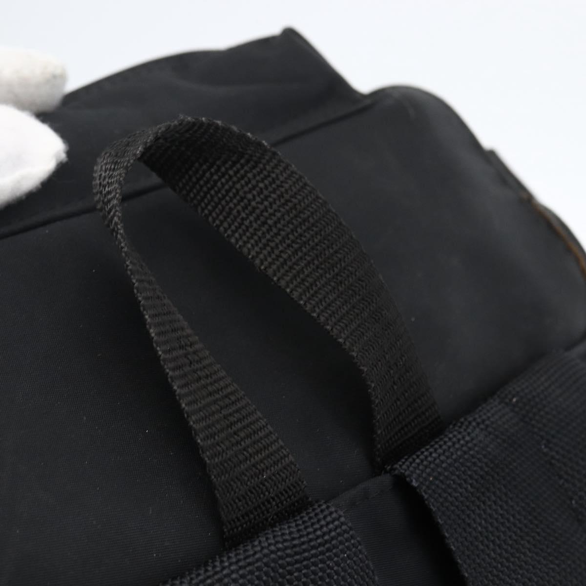 BURBERRY Black label Backpack Nylon Silver Black Auth bs33083