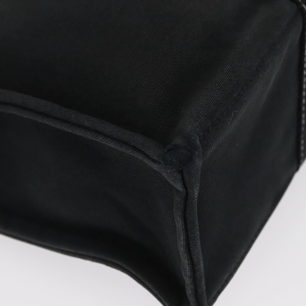 HERMES Deauville Hand Bag Canvas Black Auth bs33087