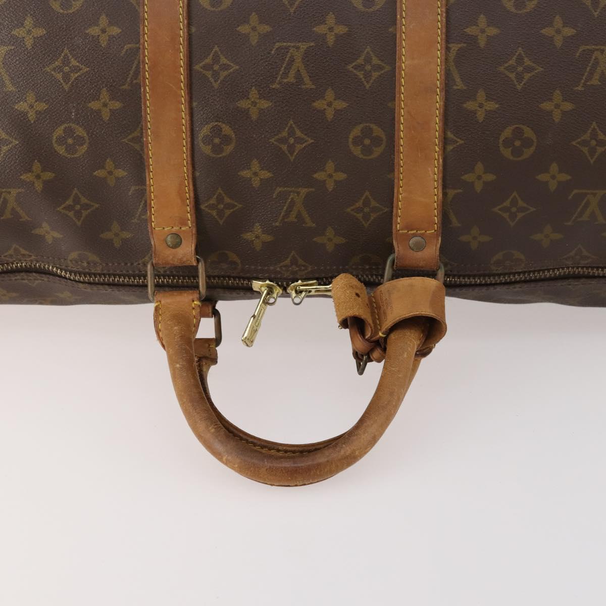 LOUIS VUITTON Monogram Keepall 55 Boston Bag M41424 LV Auth bs33096
