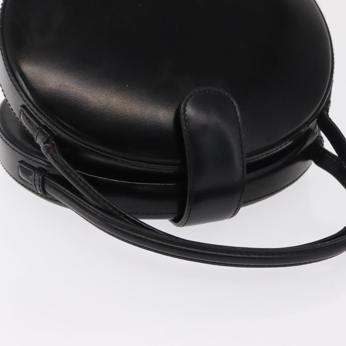 LOEWE Hand Bag Leather Black Gold Auth bs33105