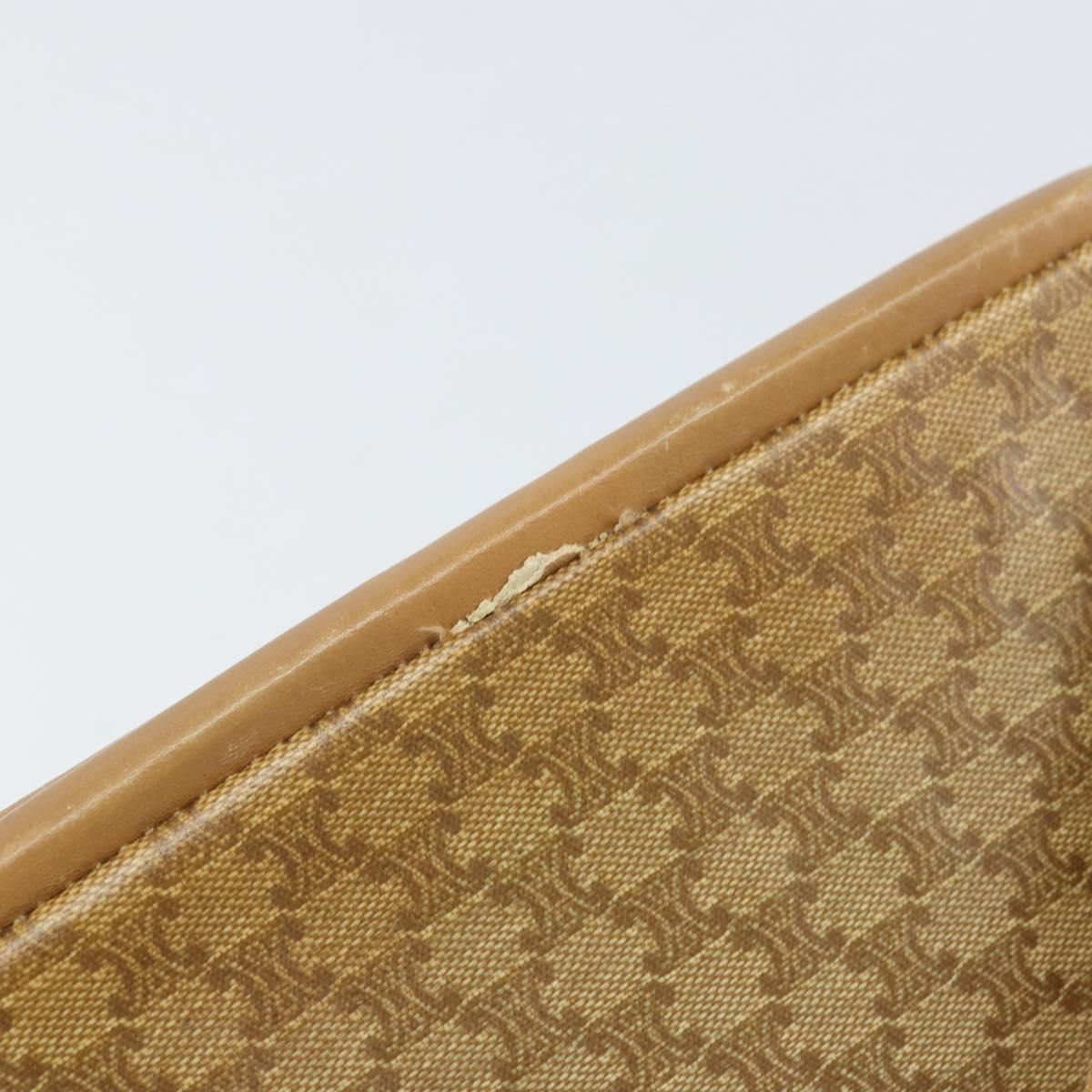 CELINE Macadam Canvas Shoulder Bag PVC Beige Gold Auth bs33106