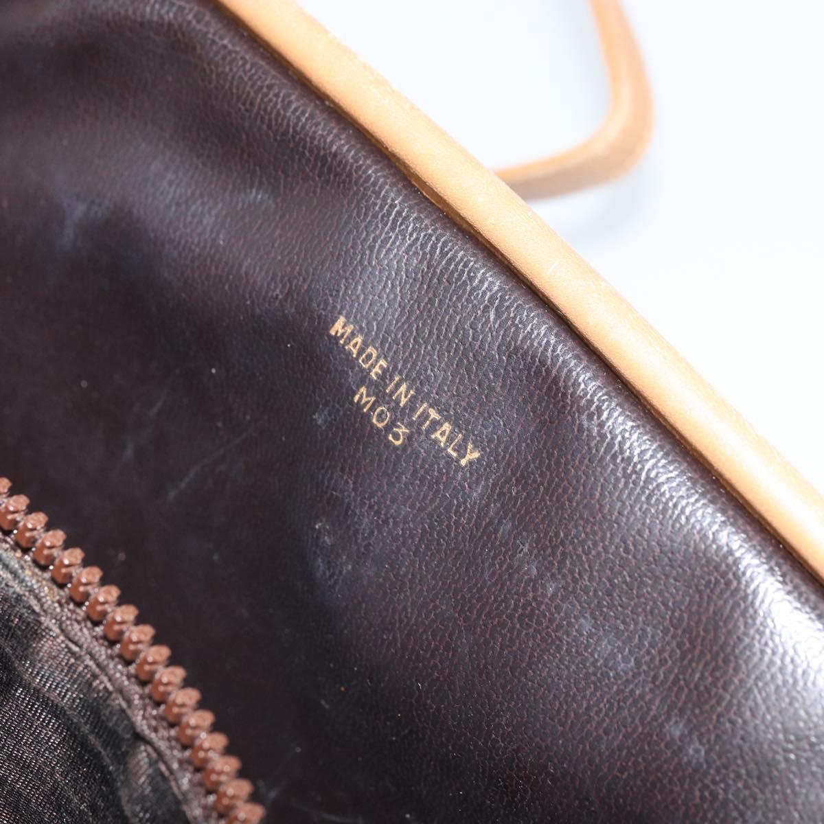 CELINE Macadam Canvas Shoulder Bag PVC Beige Gold Auth bs33106