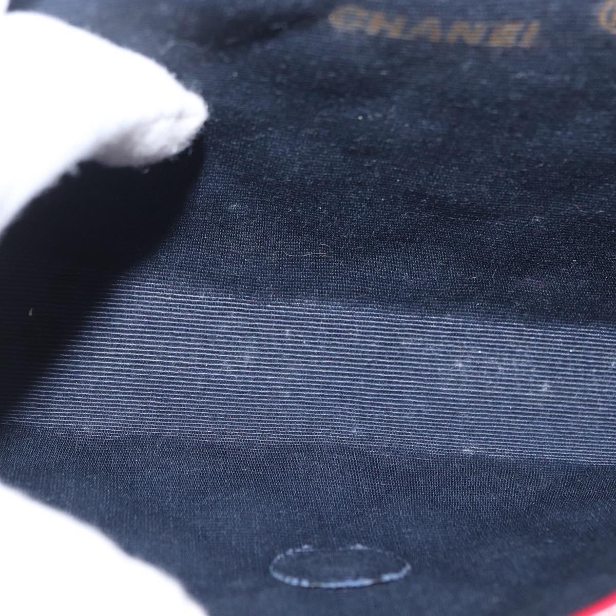 CHANEL Matelasse Chain Shoulder Bag Lamb Skin Red Gold CC Auth bs33112