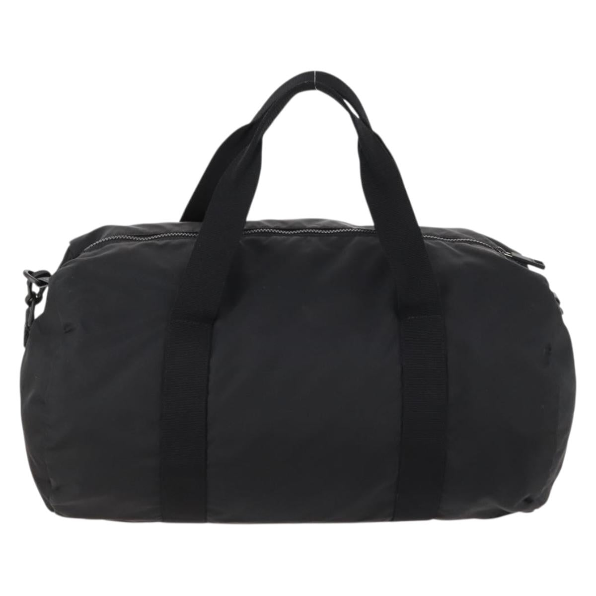 VERSACE Boston Bag Nylon 2way Black Silver Auth bs33114