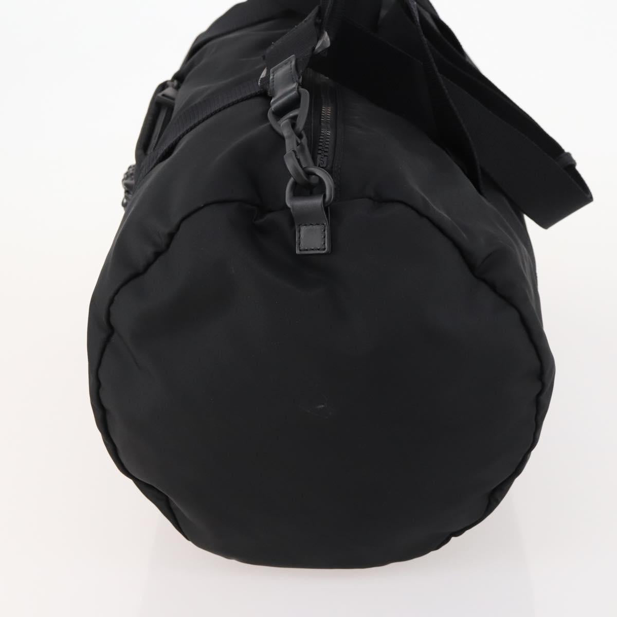VERSACE Boston Bag Nylon 2way Black Silver Auth bs33114