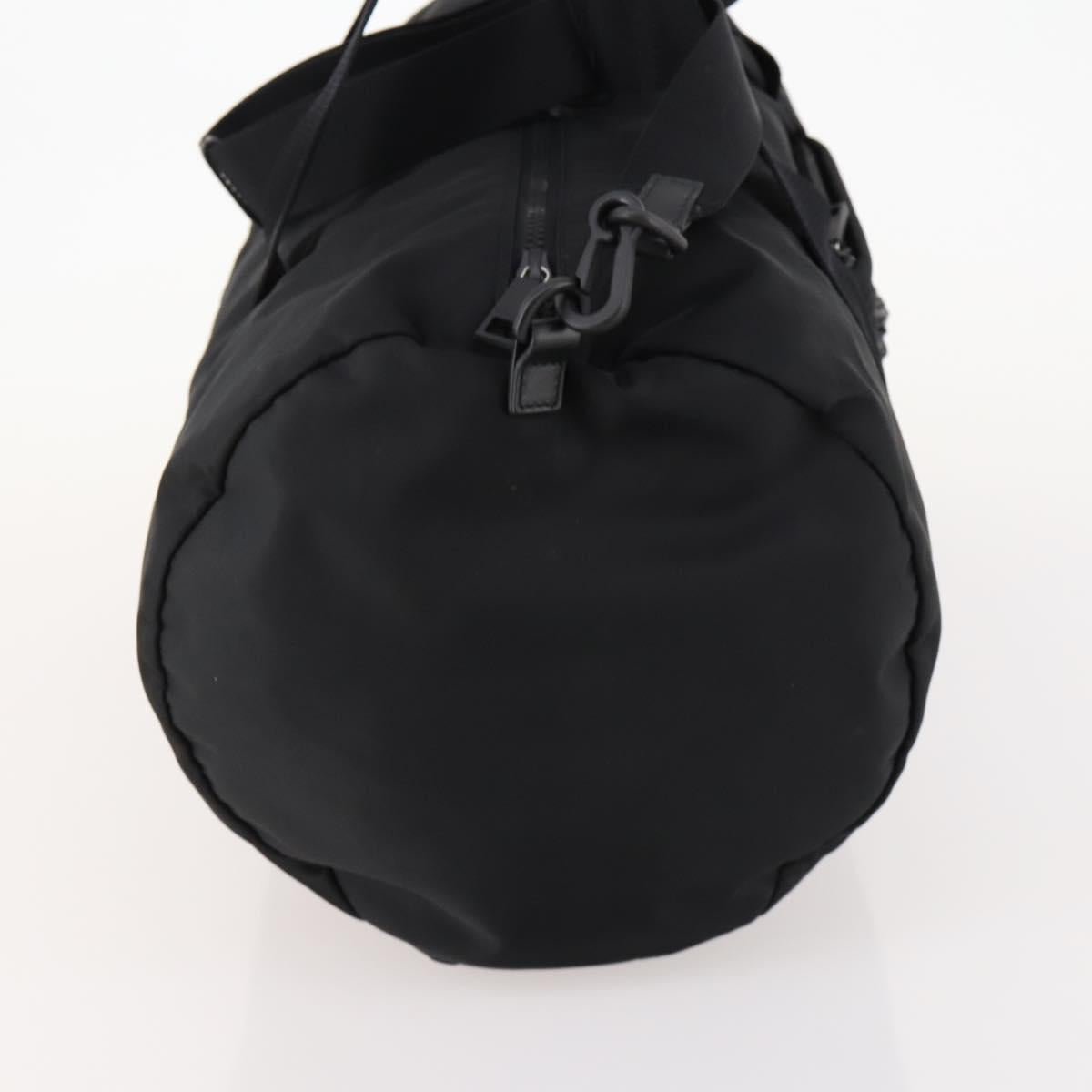 VERSACE Boston Bag Nylon 2way Black Silver Auth bs33114