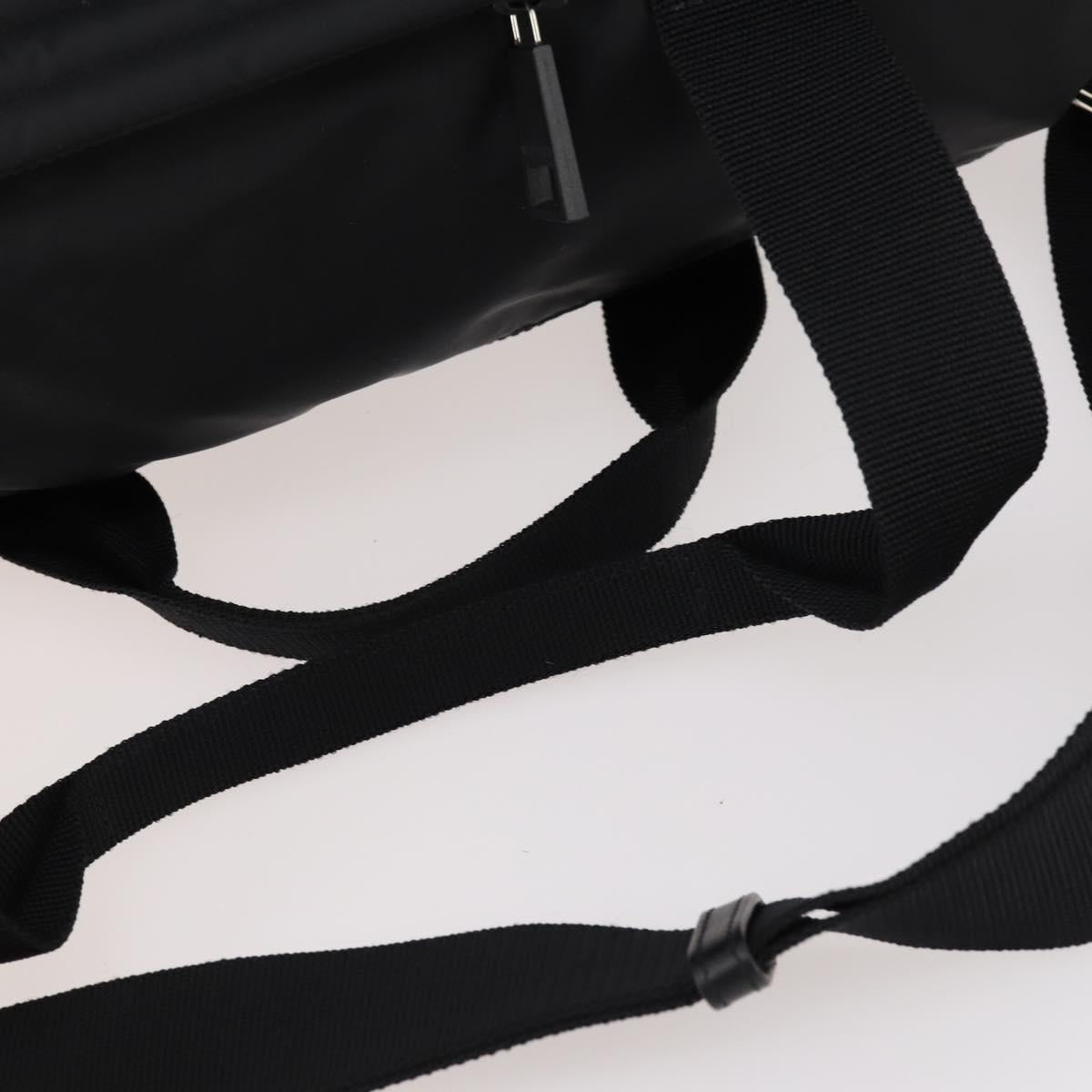 VERSACE Boston Bag Nylon 2way Black Silver Auth bs33114