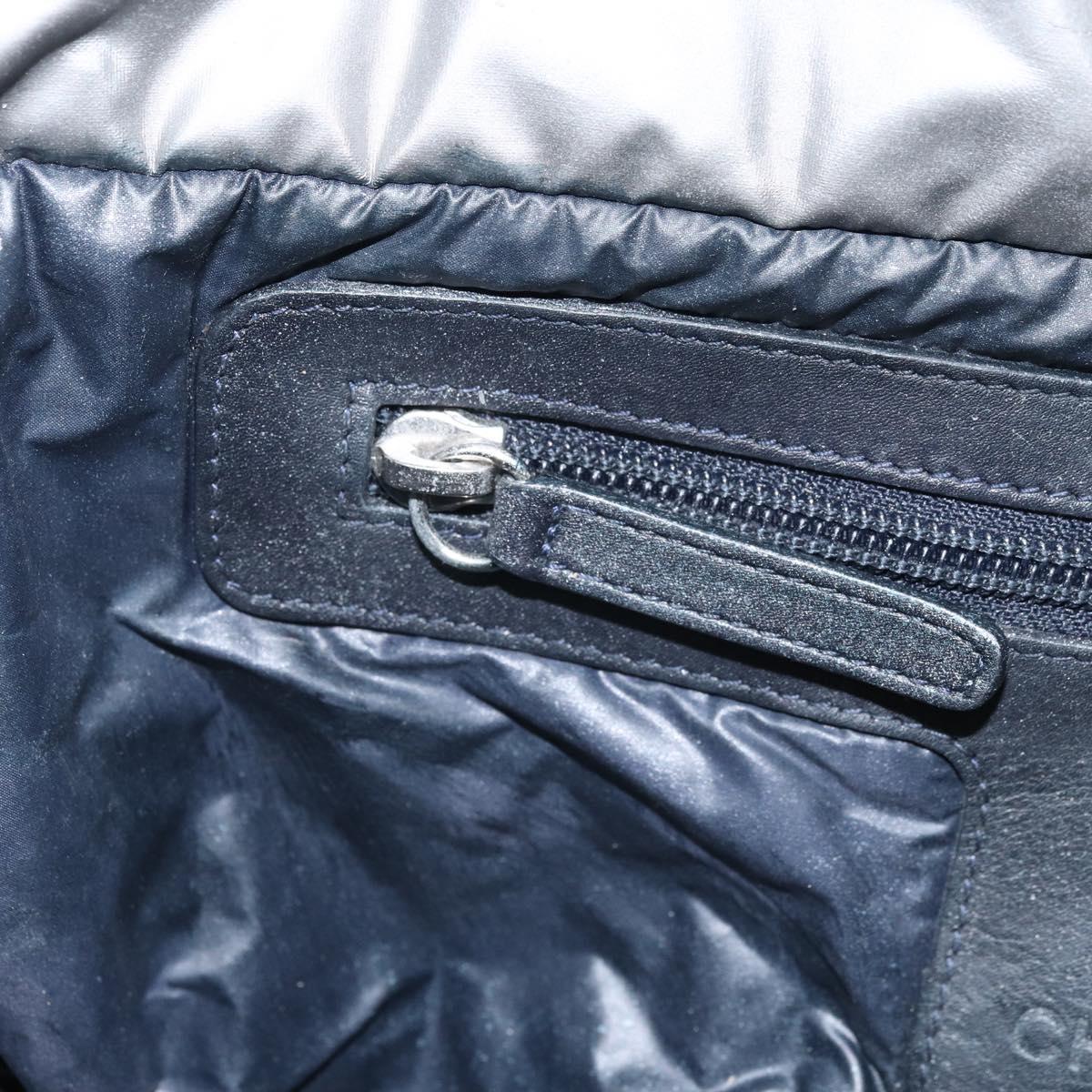 CHANEL Cococoon Tote Bag Coated Canvas Silver CC Auth bs33124