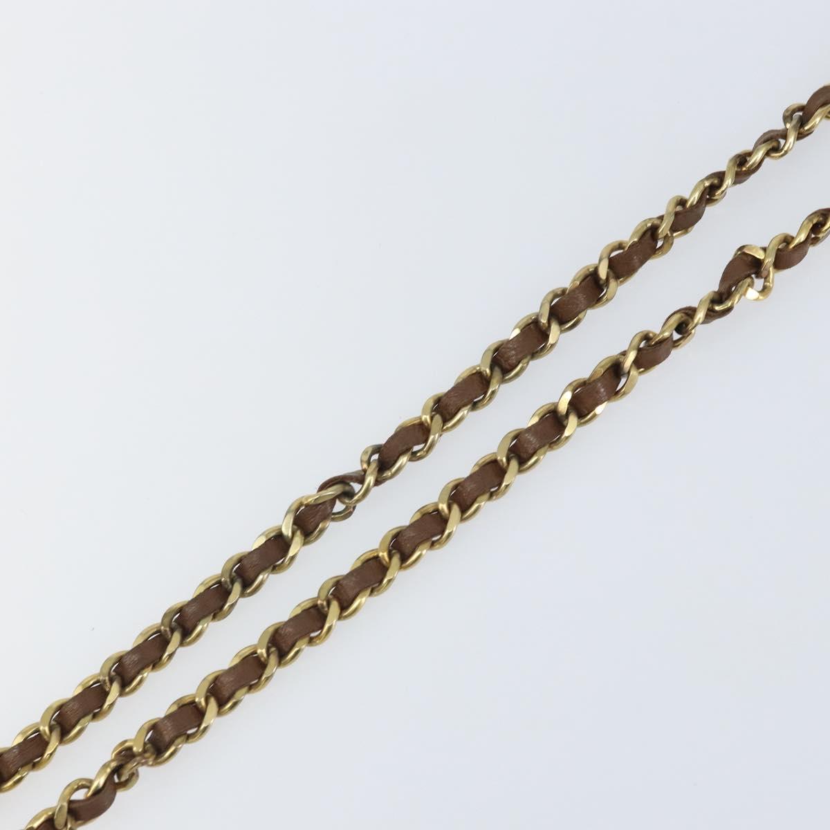 CHANEL Chain Belt metal Black Gold CC Auth bs33131