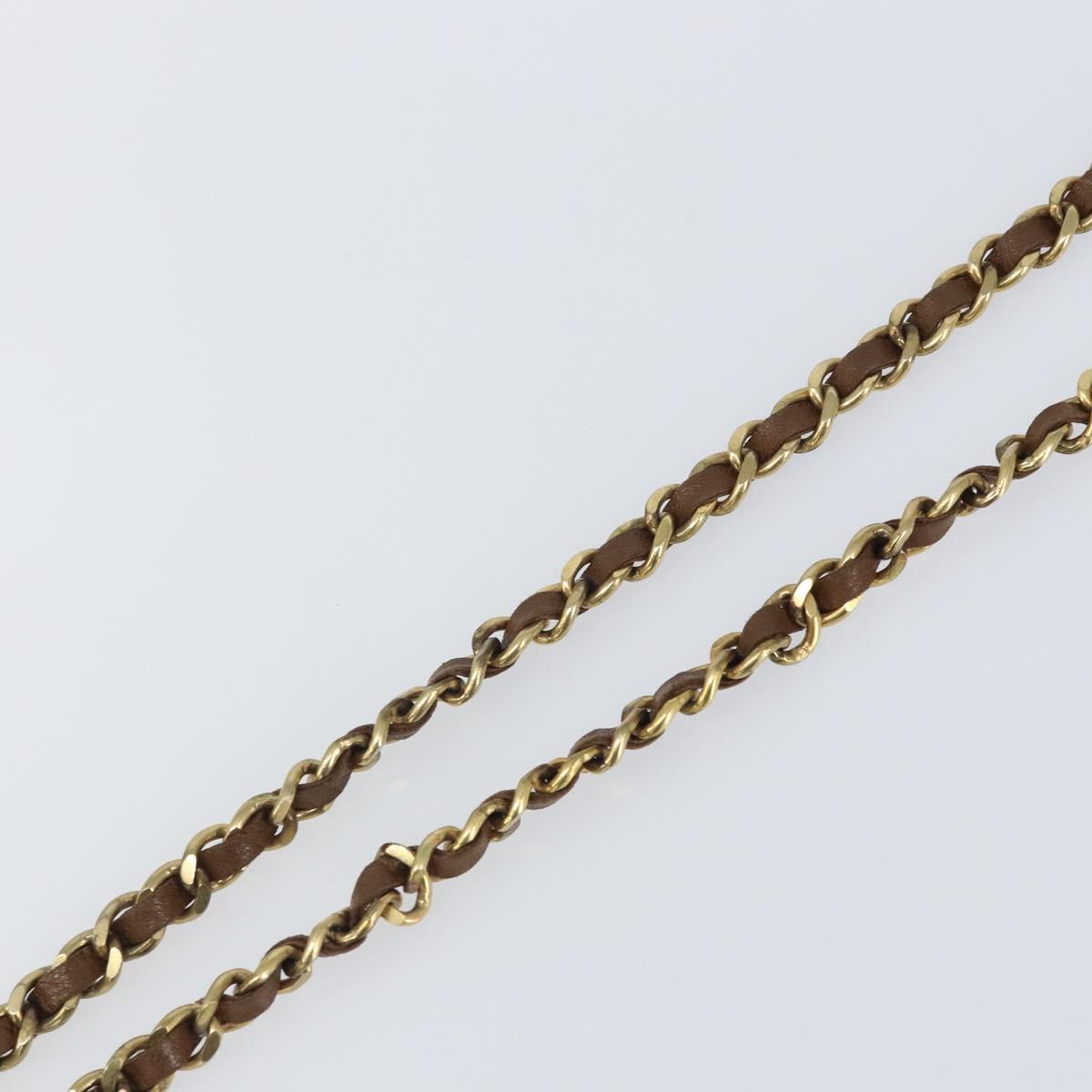 CHANEL Chain Belt metal Black Gold CC Auth bs33131