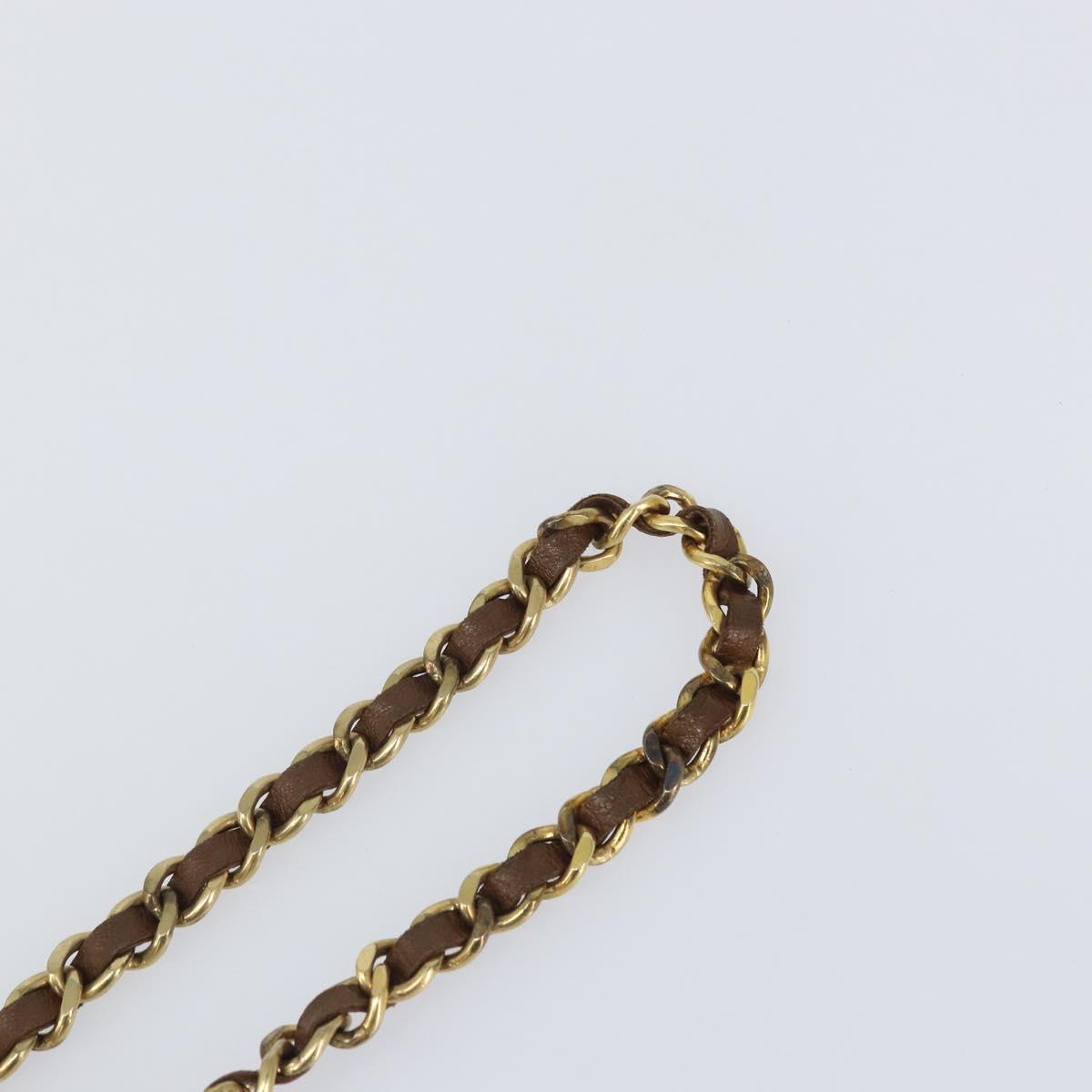 CHANEL Chain Belt metal Black Gold CC Auth bs33131