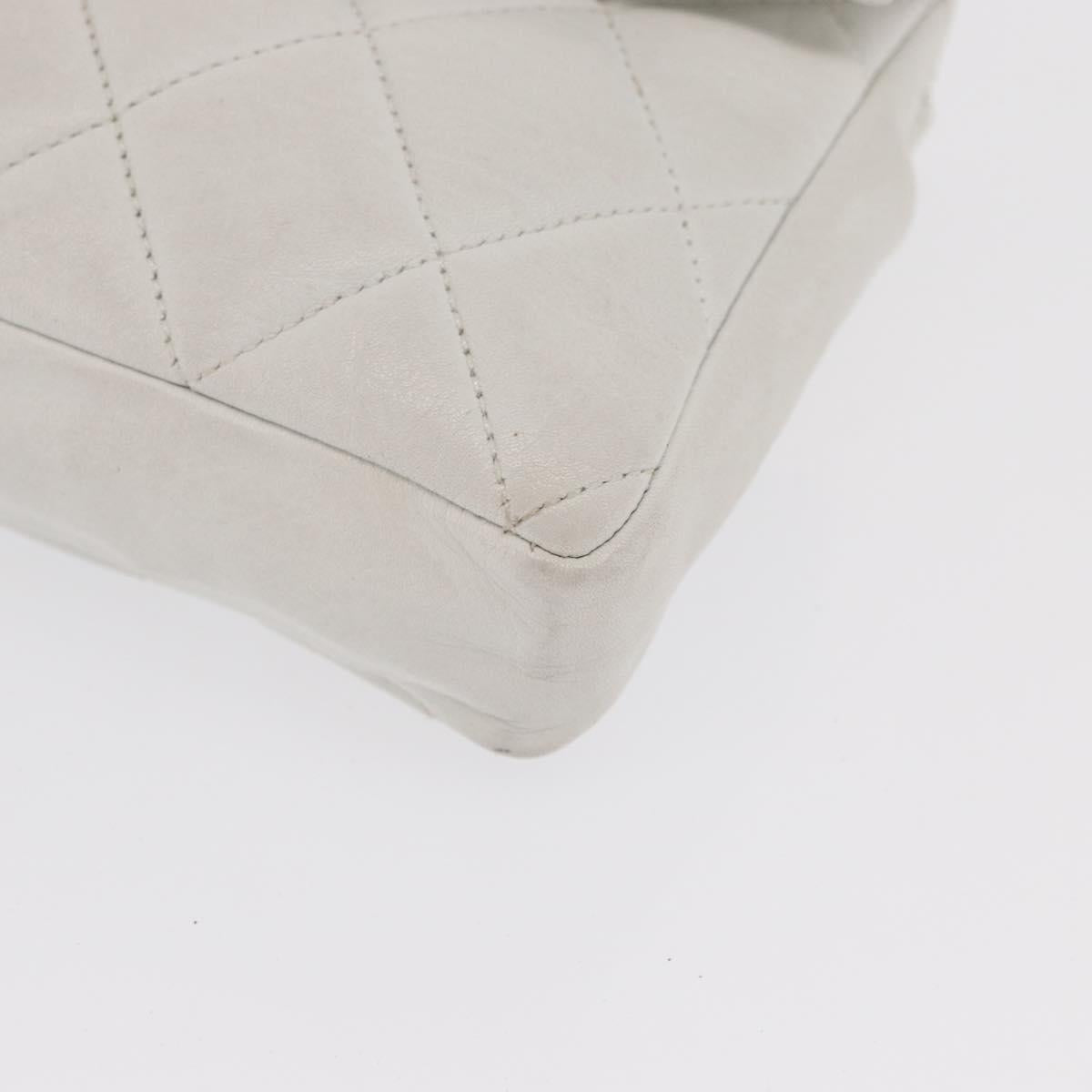 CHANEL Waist bag Lamb Skin Gold White CC Auth bs33133