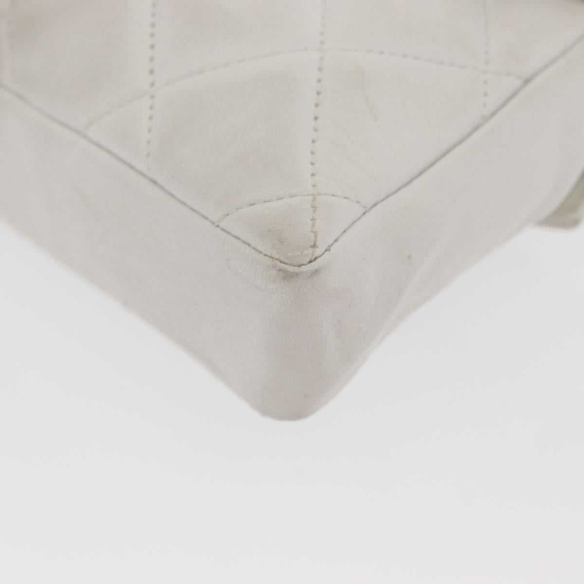 CHANEL Waist bag Lamb Skin Gold White CC Auth bs33133
