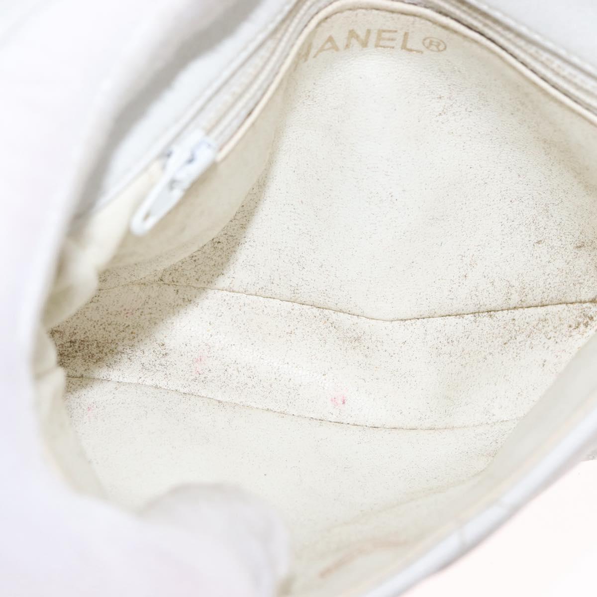 CHANEL Waist bag Lamb Skin Gold White CC Auth bs33133