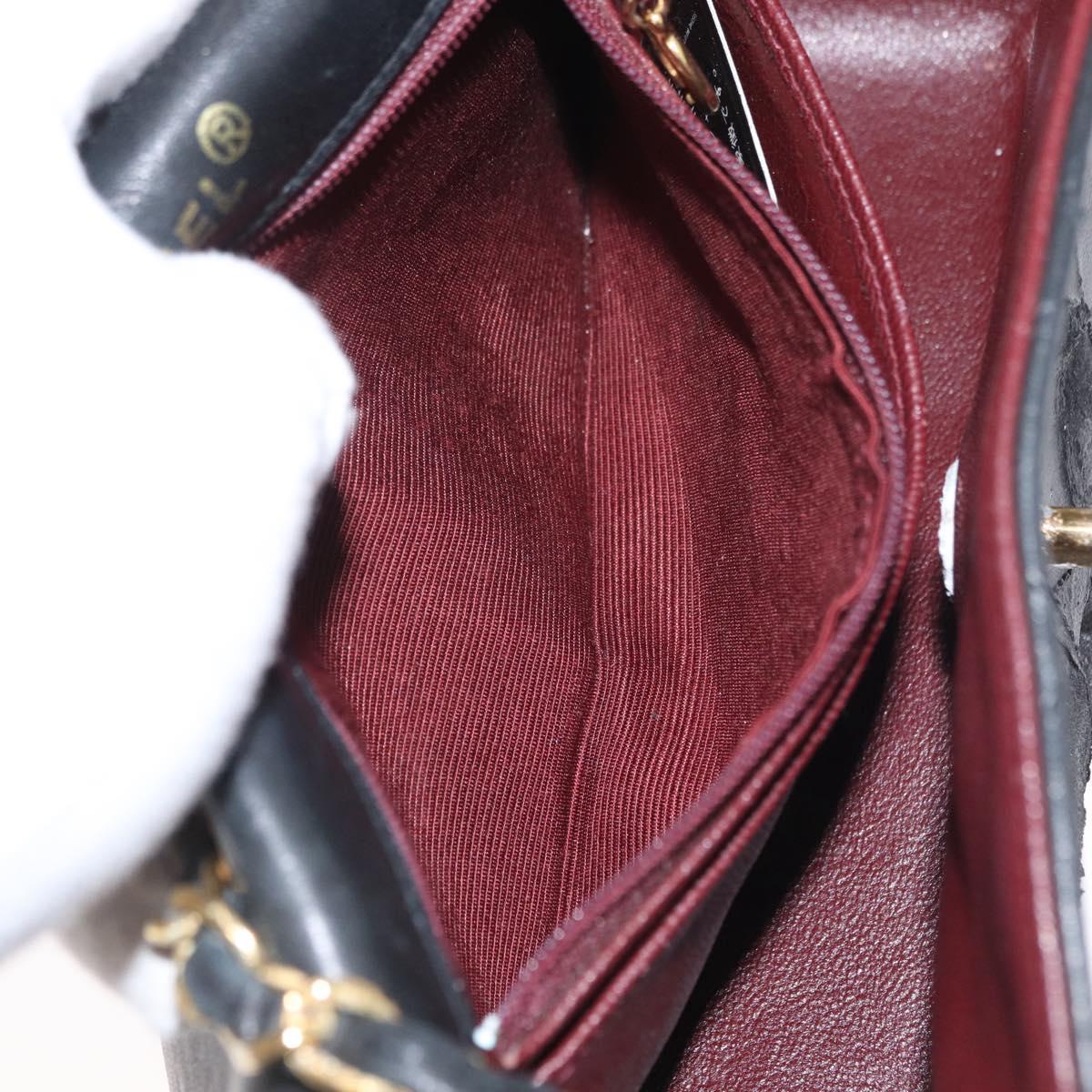 CHANEL Matelasse Chain Shoulder Bag Lamb Skin Black Gold CC Auth bs33139