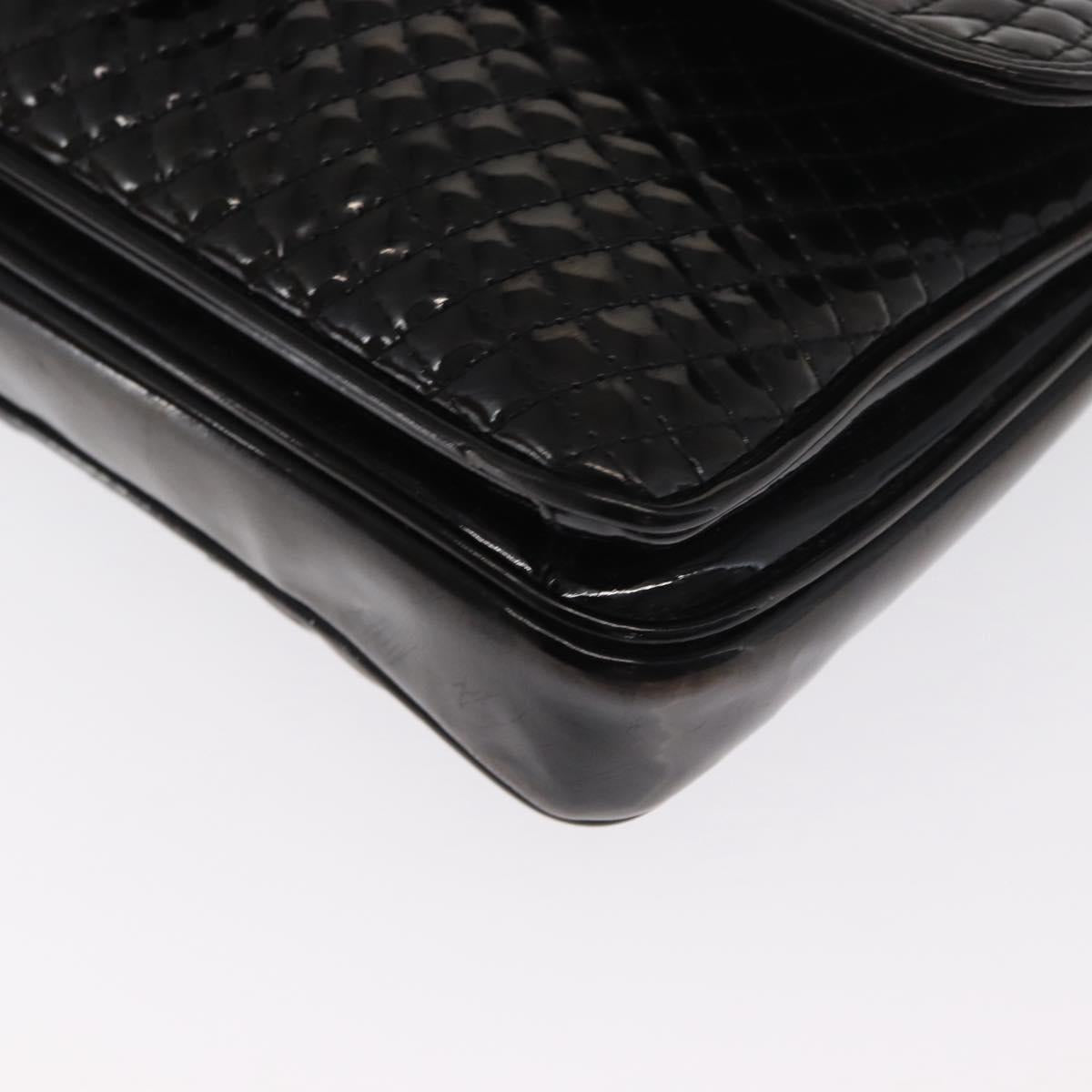 BALLY Chain Shoulder Bag Patent leather Black Gold Auth bs33141