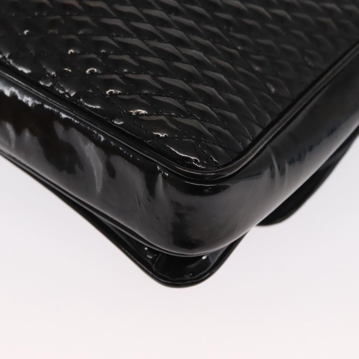 BALLY Chain Shoulder Bag Patent leather Black Gold Auth bs33141