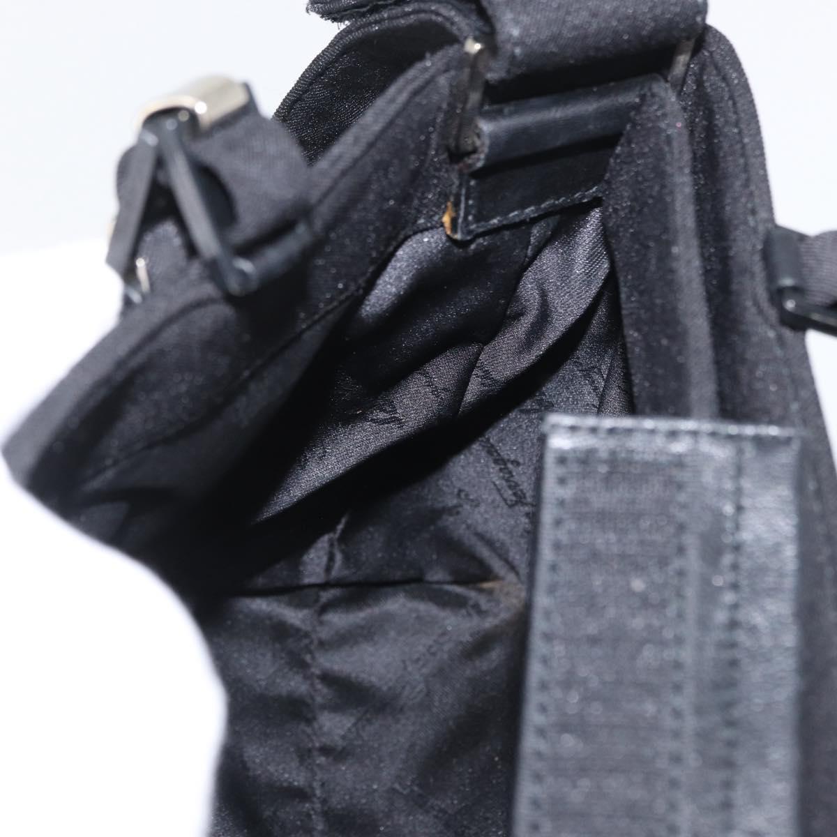 Salvatore Ferragamo Hand Bag Canvas 2way Black Auth bs33146