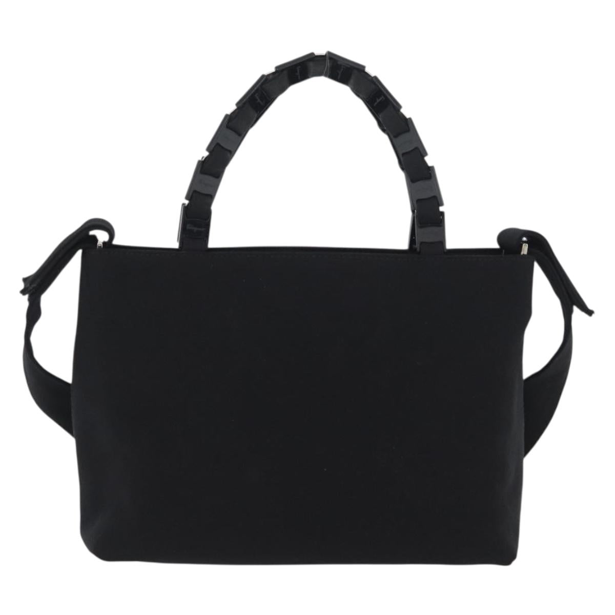 Salvatore Ferragamo Hand Bag Canvas 2way Black Auth bs33146