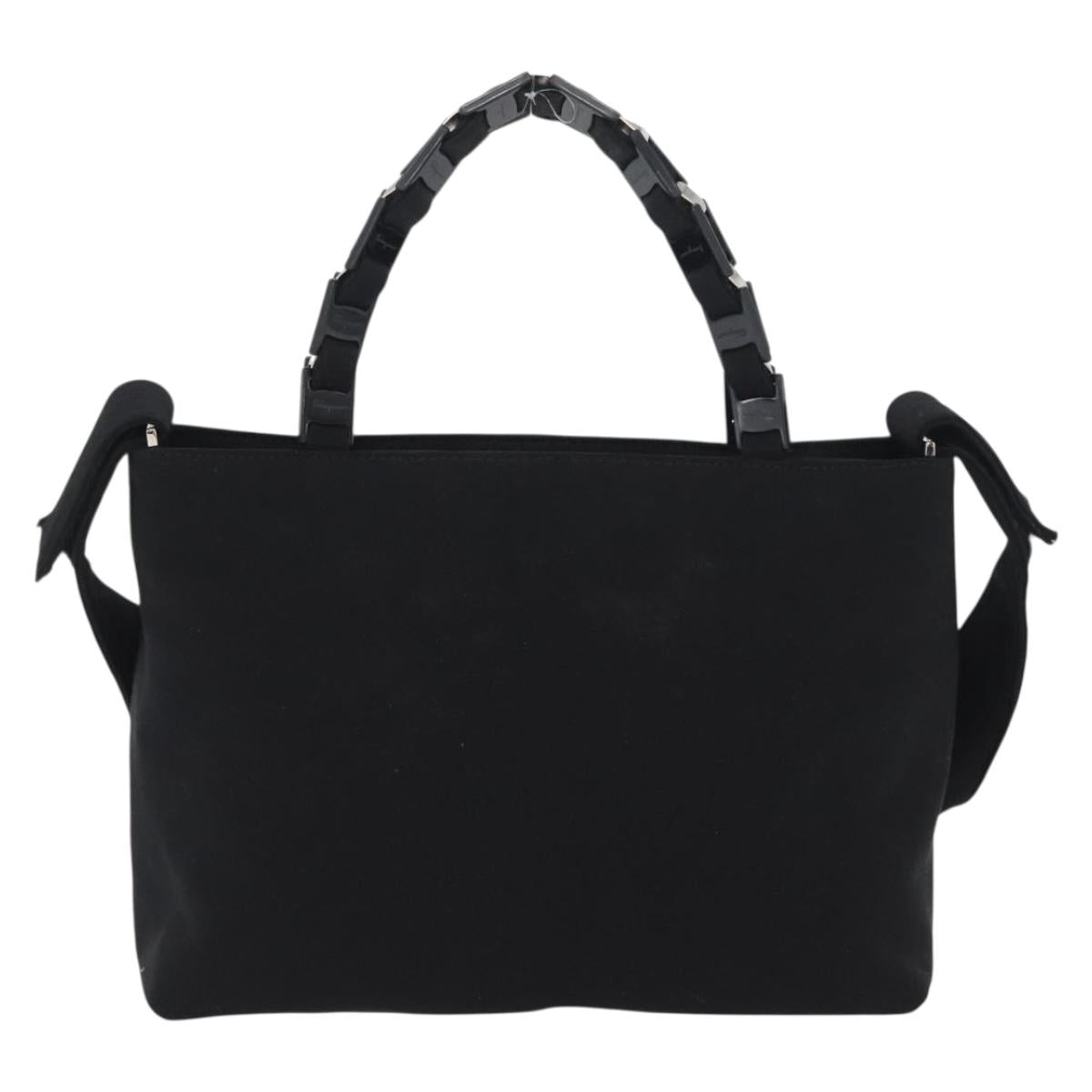 Salvatore Ferragamo Hand Bag Canvas 2way Black Auth bs33146