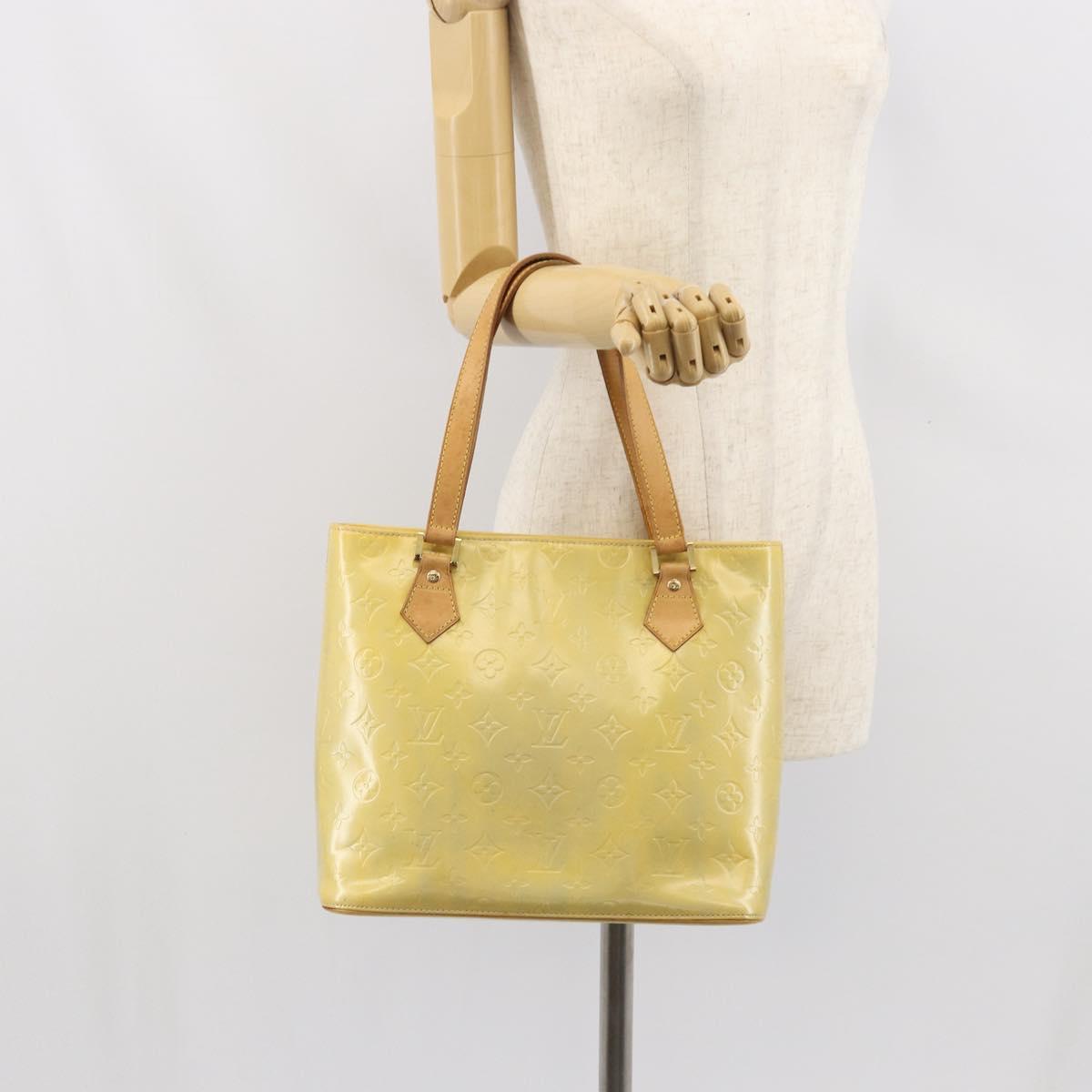 LOUIS VUITTON Monogram Vernis Houston Hand Bag Gris M91053 LV Auth bs33147