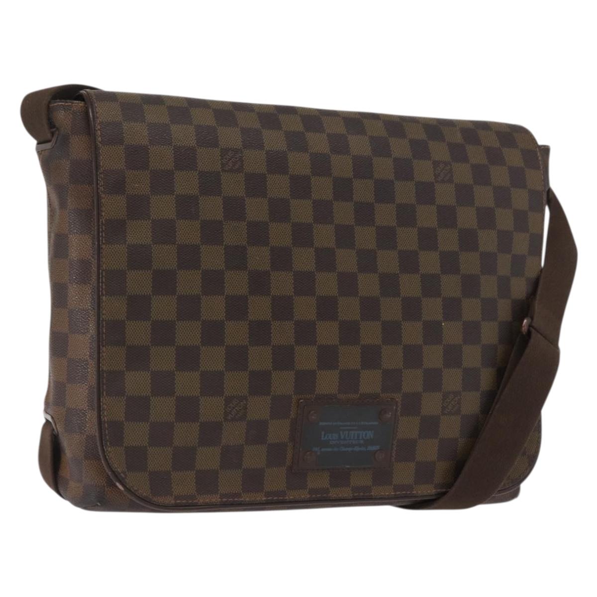 LOUIS VUITTON Damier Ebene Brooklyn MM Shoulder Bag N51211 LV Auth bs33156