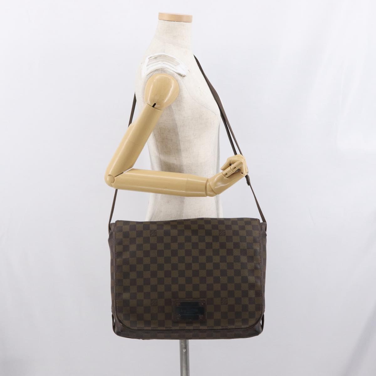 LOUIS VUITTON Damier Ebene Brooklyn MM Shoulder Bag N51211 LV Auth bs33156