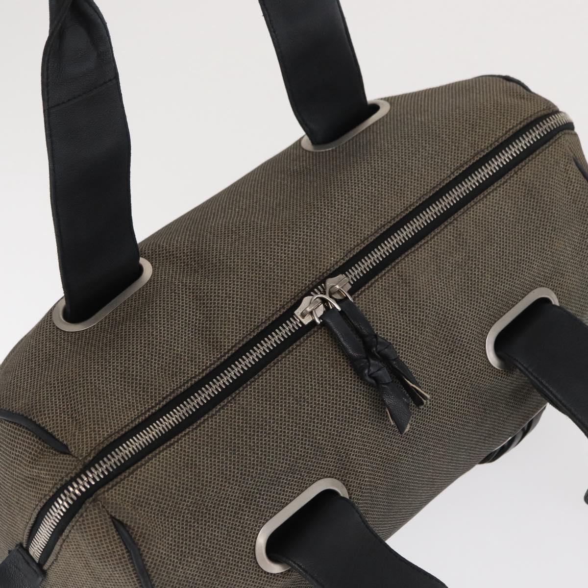 BOTTEGA VENETA Hand Bag Canvas Gray Silver Auth bs33160