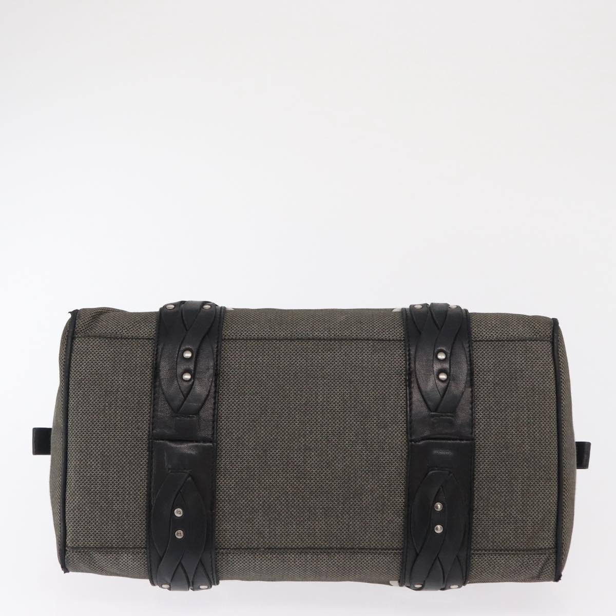 BOTTEGA VENETA Hand Bag Canvas Gray Silver Auth bs33160