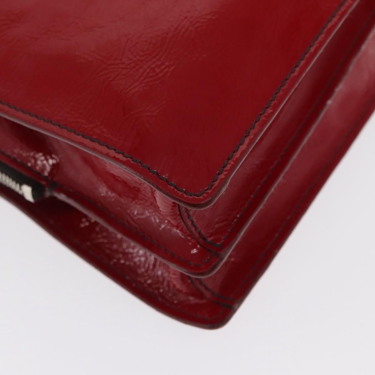 Miu Miu Hand Bag Patent leather Red Silver Auth bs33162