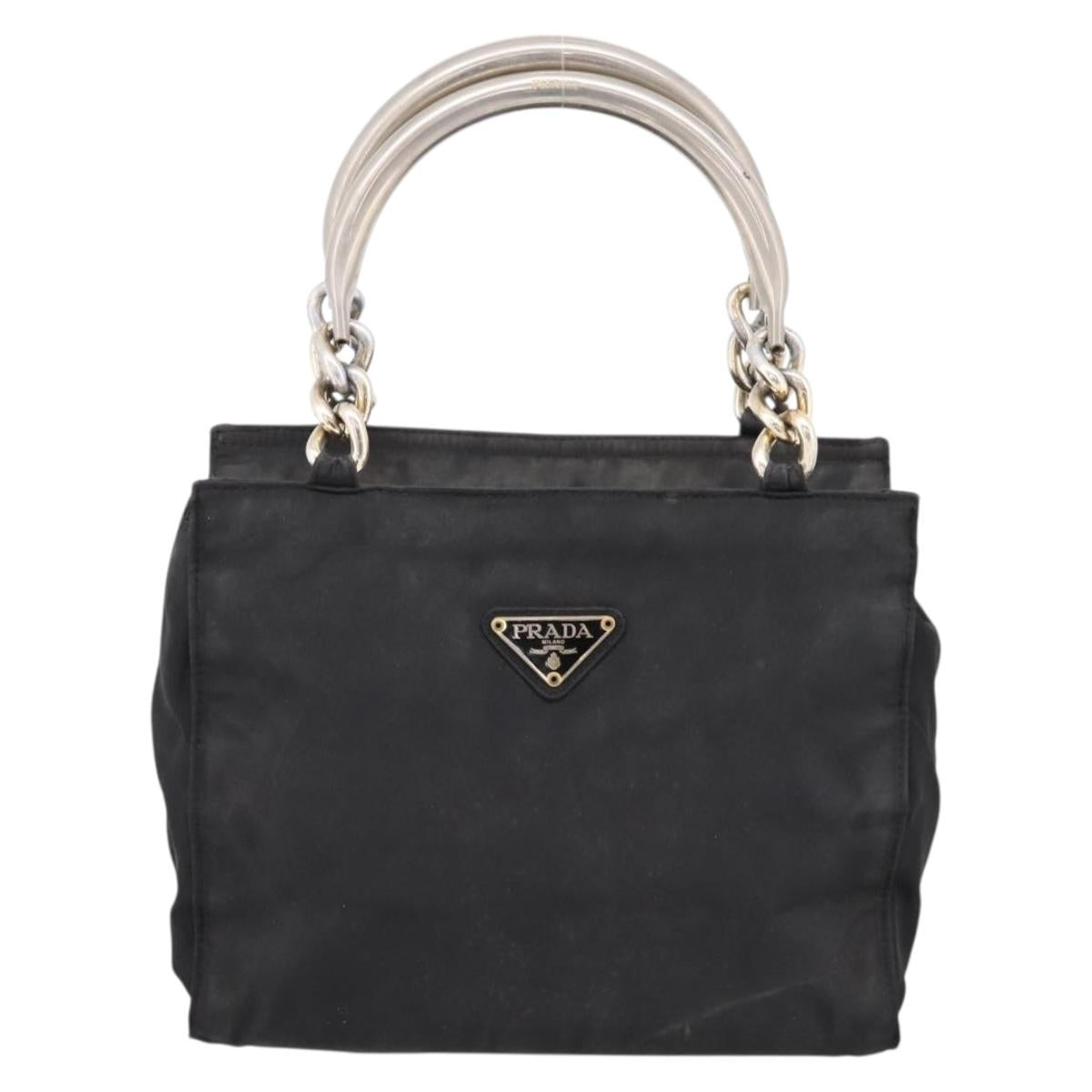 PRADA Backpack Hand Bag Nylon 4 Set Black Silver Auth bs33168