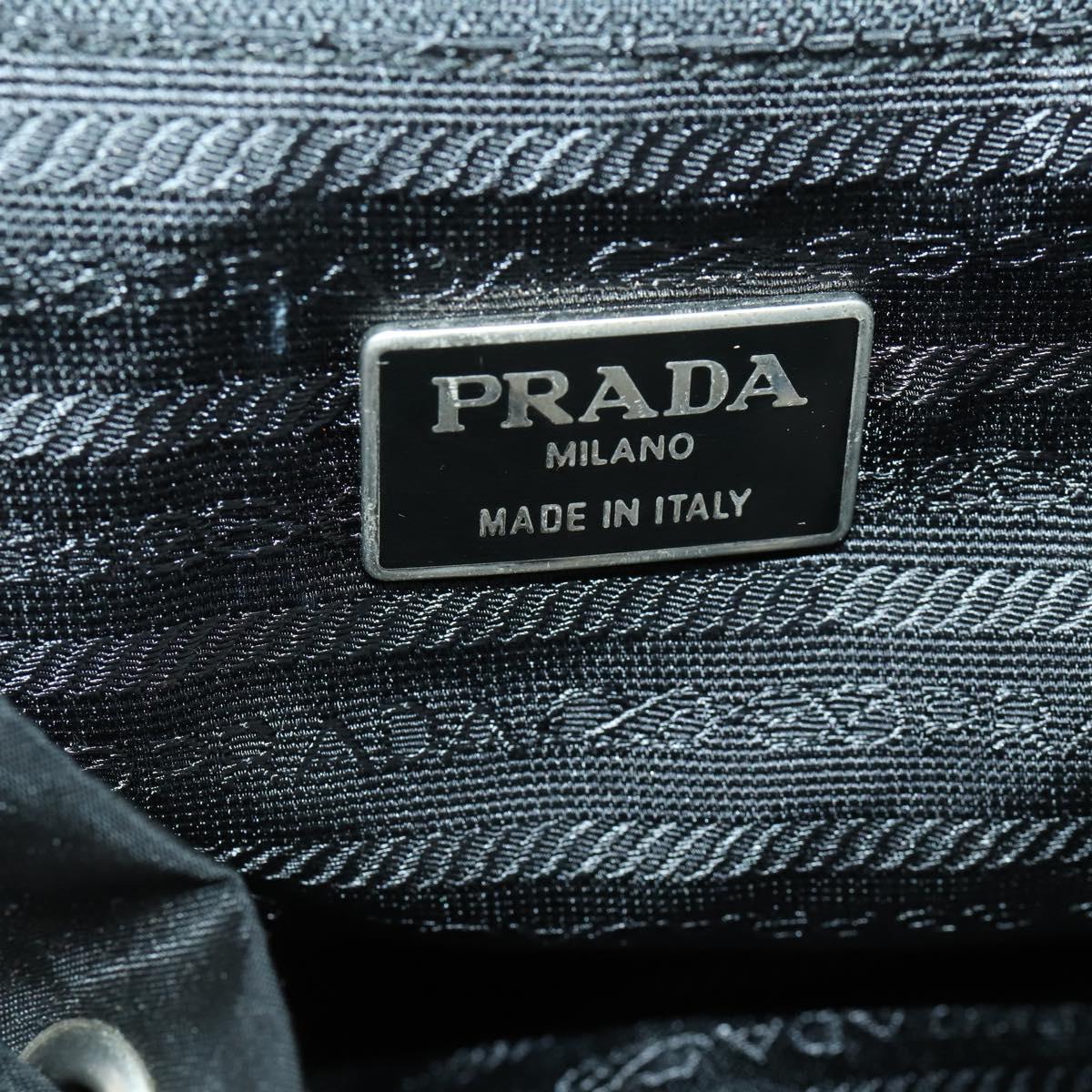 PRADA Backpack Nylon Black Silver Auth bs33169