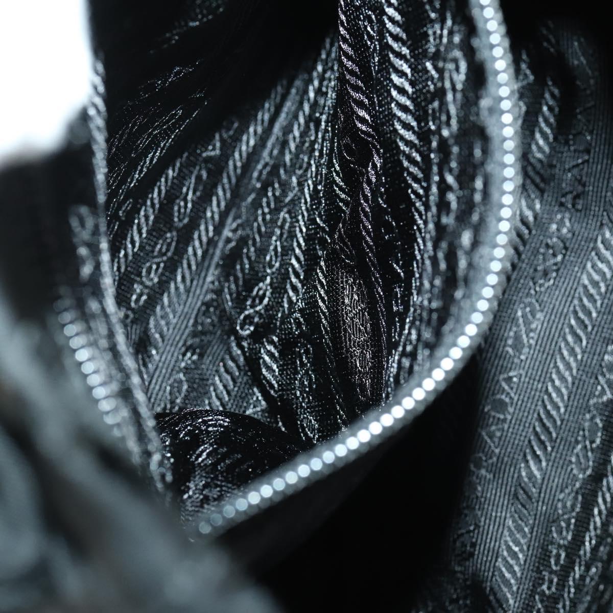 PRADA Backpack Nylon Black Silver Auth bs33169